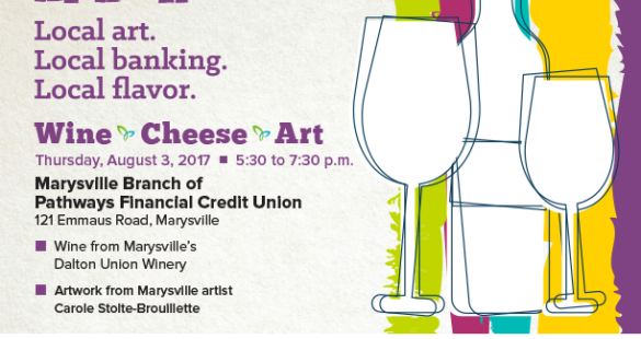 Local Expressions Wine, Cheese and Art at Pathways Financial Credit Union in marysville, Ohio on August 3, 2017.